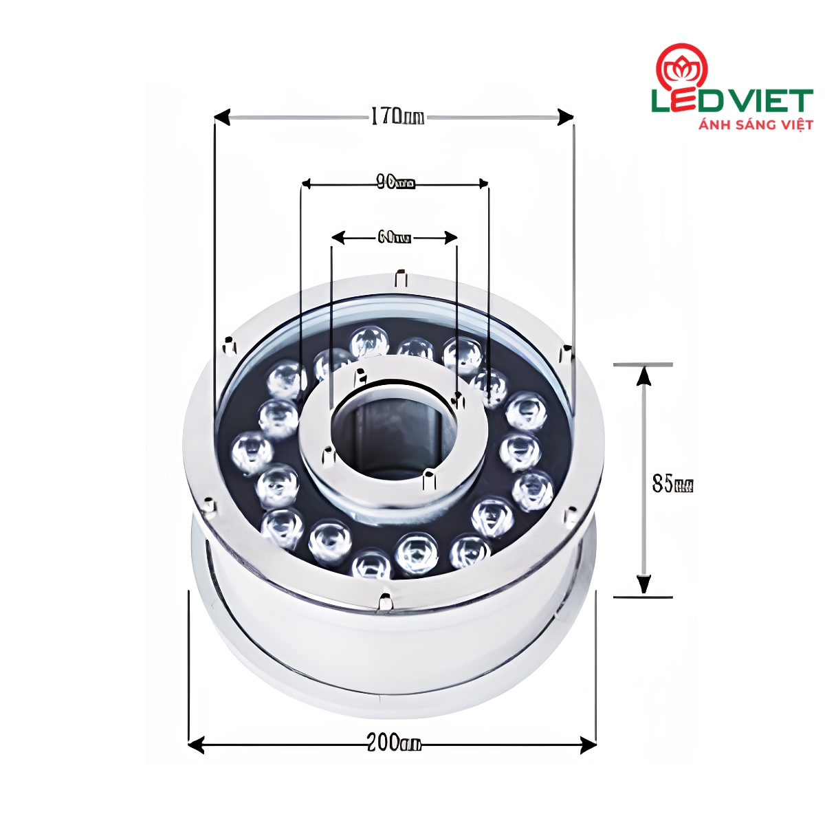 Đèn âm nước bánh xe LV-UW04-18W