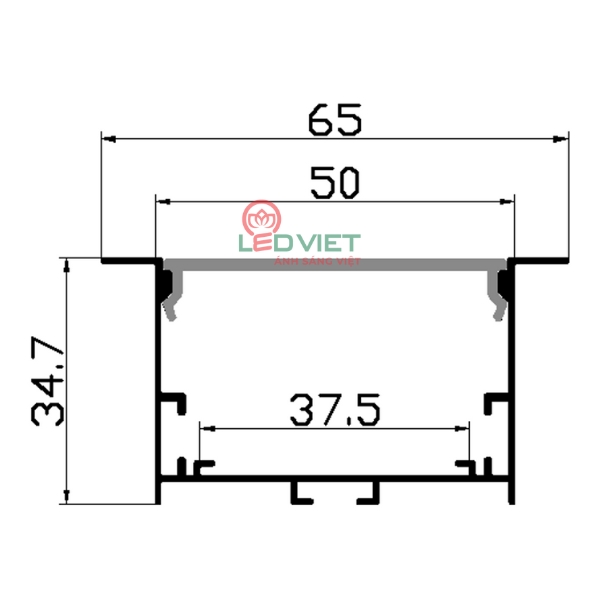 Thanh nhôm định hình 50*32A