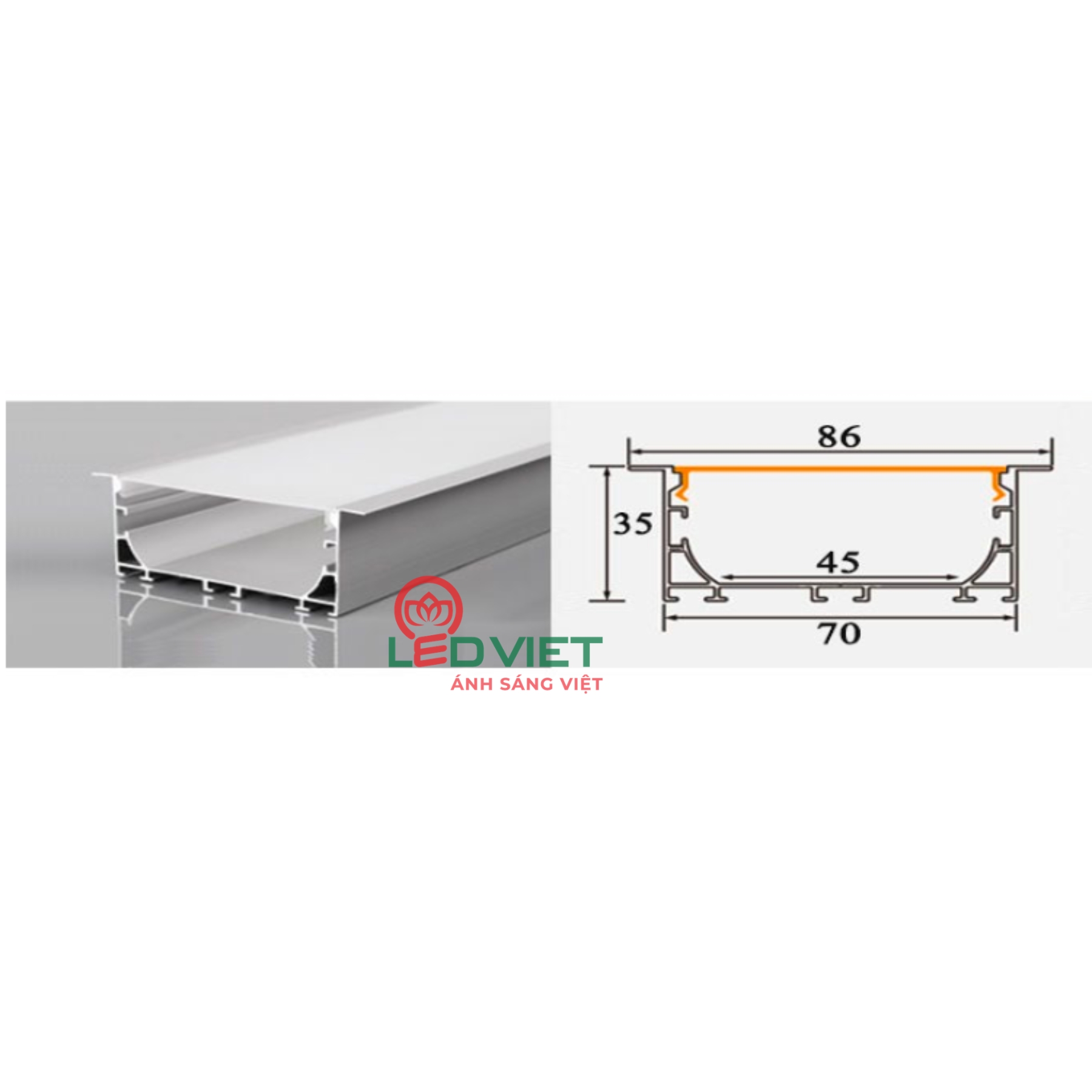 Thanh nhôm định hình 7035A-MS nhỏ
