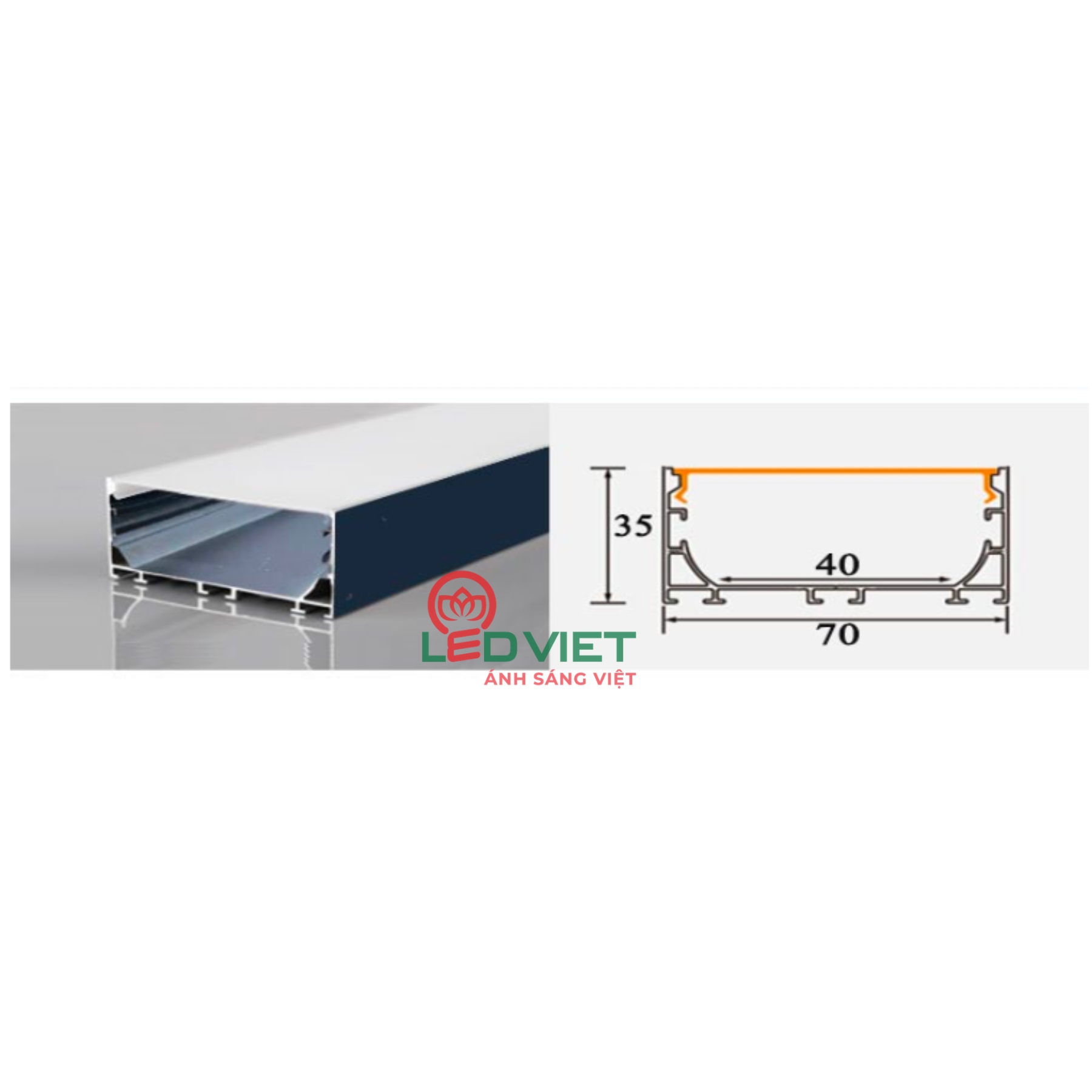 Thanh nhôm định hình 7035M-MS-ĐEN