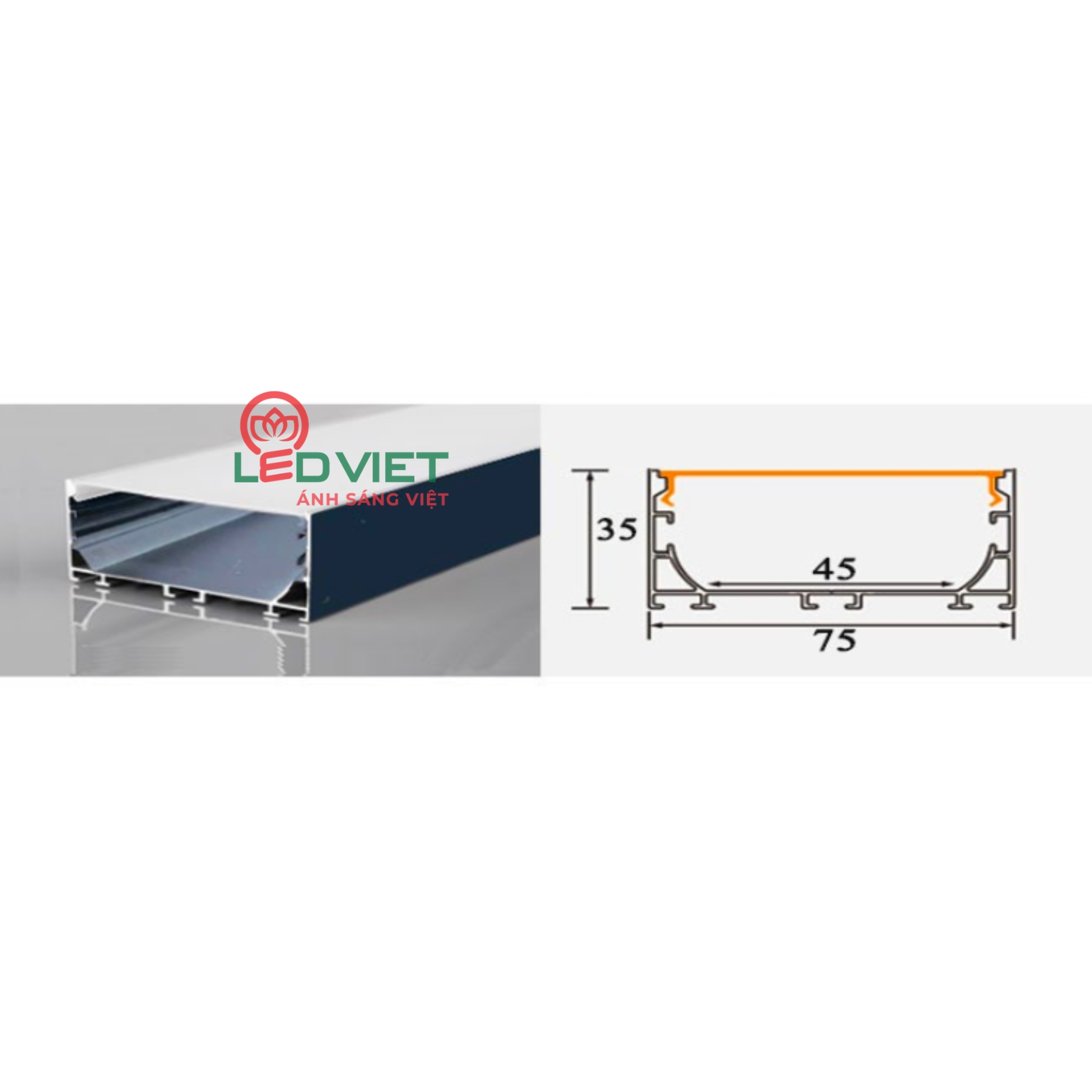 Thanh nhôm định hình 7535M-MS-ĐEN
