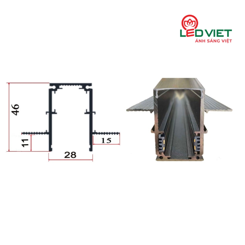 Thanh ray nam châm tai liền loại 1 TRNCTL1-111-2m
