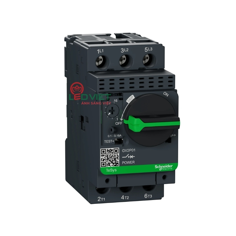 CB bảo vệ động cơ loại từ nhiệt 0.1-0.16A GV2P01
