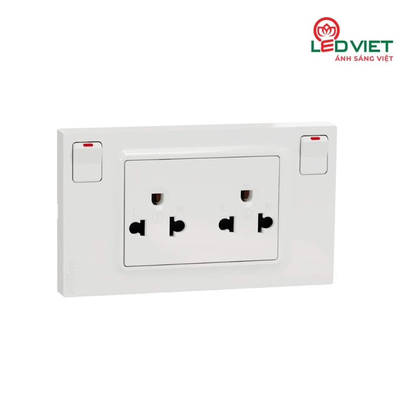 Bộ ổ cắm đôi 3 chấu có công tắc 16A M3TS_SIS_WE