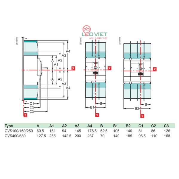 MCCB Easypact CVS100BS 63A 3P LV510936