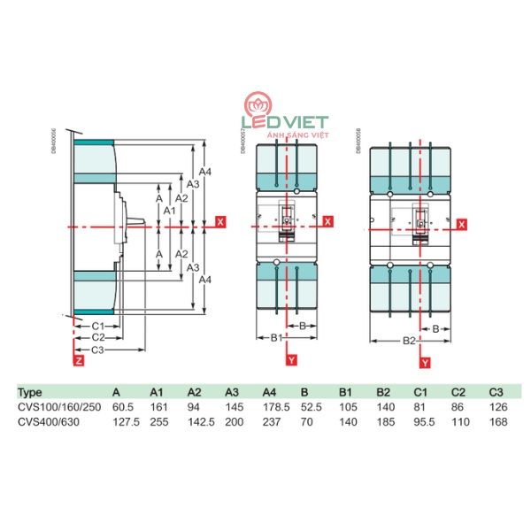 MCCB Easypact CVS630F 500A 4P LV563308