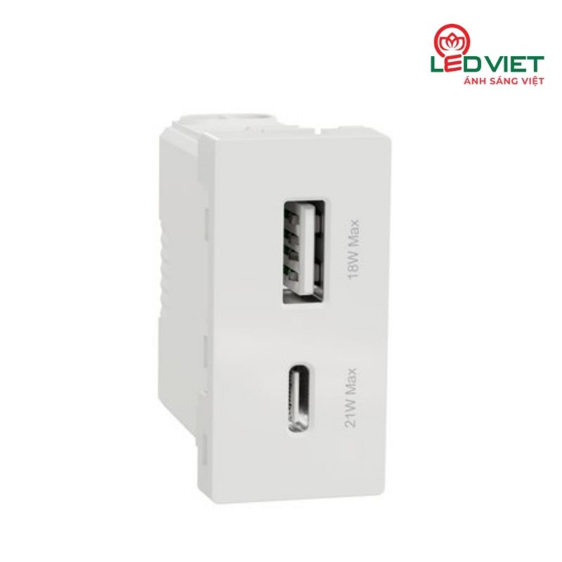 Ổ cắm USB 2 cổng A+C size S M3TS_USB2_WE
