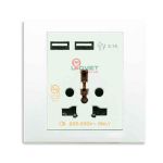 Bộ ổ cắm đa năng và sạc USB đôi KB42616USB_WE_G19