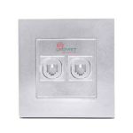 Bộ ổ cắm điện thoại và mạng cat5e Vivace  KB32TS_RJ5E_AS