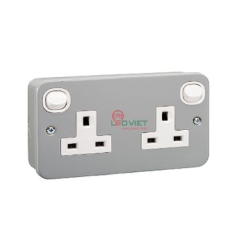 Bộ ổ cắm đôi 3 chấu 13A có công tắc ESM25_G19