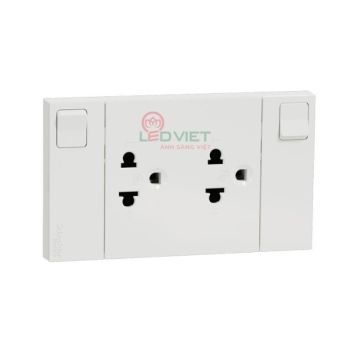 Bộ ổ cắm đôi 3 chấu 16A có công tắc M3T_SIS_WE