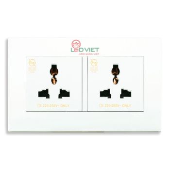 Bộ ổ cắm đôi đa năng 13A Vivace KBT413S_WE_G19