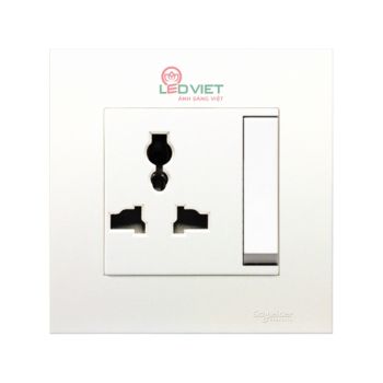 Bộ ổ cắm đơn đa năng 13A có công tắc Vivace KB113LS_WE_G19