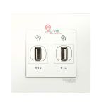 Bộ ổ cắm sạc USB đôi 2.1A Vivace KB23USB_WE_G19
