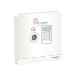 Bộ ổ cắm TV và mạng cat 6 E8332TVRJS6_WE_G19