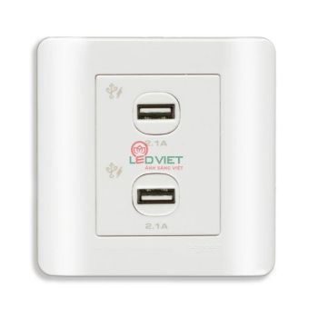 Bộ ổ sạc USB đôi 2.1A Schneider E8432USB_WE_G19