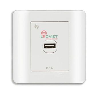 Bộ ổ sạc USB đơn 2.1A Schneider E8431USB_WE_G19