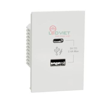 Ổ sạc USB type A+C 2.4A size 2S M3T_USB2_WE