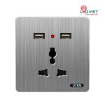 Bộ ổ cắm 3 chấu và 2 USB S300GZ13/2NU