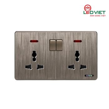 Ổ cắm đôi 3 chấu có công tắc S400-2KZ13/N